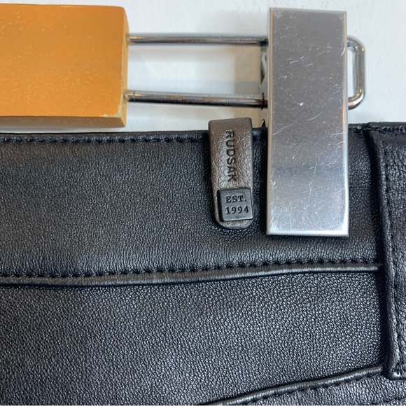 Rudsak MERCEDES WOMEN'S LEATHER PANTS Black - Picture 7 of 10